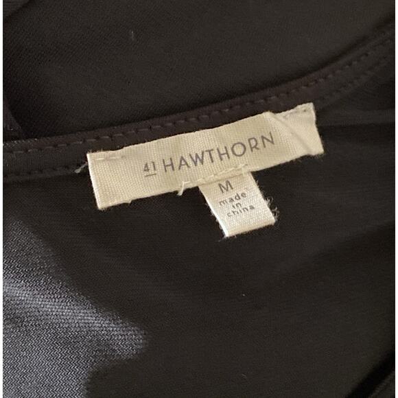 41 HAWTHORN Womens Size Medium Black Polyester Blend Back Zip 3/4 Sleeve Shirt - Picture 6 of 6